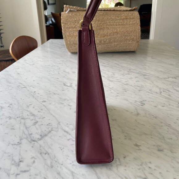 STAUD Rey Quilted Leather Shoulder Bag - Maroon LIKE NEW! - Picture 5 of 8